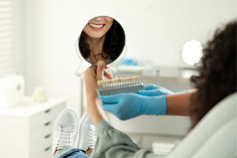 A brightened smile after in-office Zoom whitening treatment